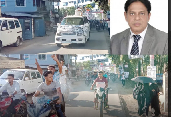 বিশ্বনাথে আচরণ বিধি লংঘন করে বিএনপি নেতা শফিক উদ্দিন এর মটর শোভা যাত্রা