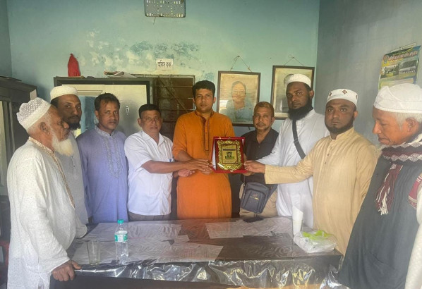 জকিগঞ্জের রশিদিয়া মাদ্রাসায় জেলা পরিষদ সদস্য ইফজাল চৌধুরী সংবর্ধিত